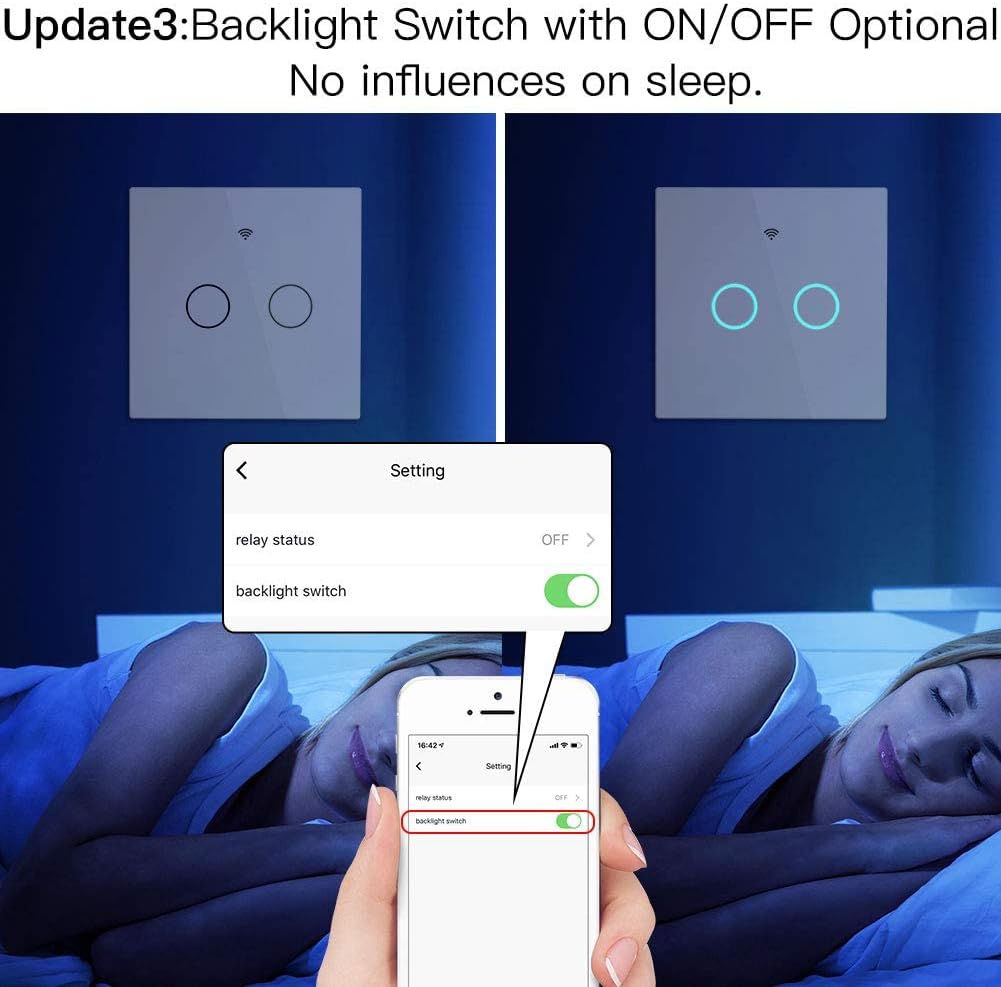 Backlight switch setting in Smart Life/Tuya App