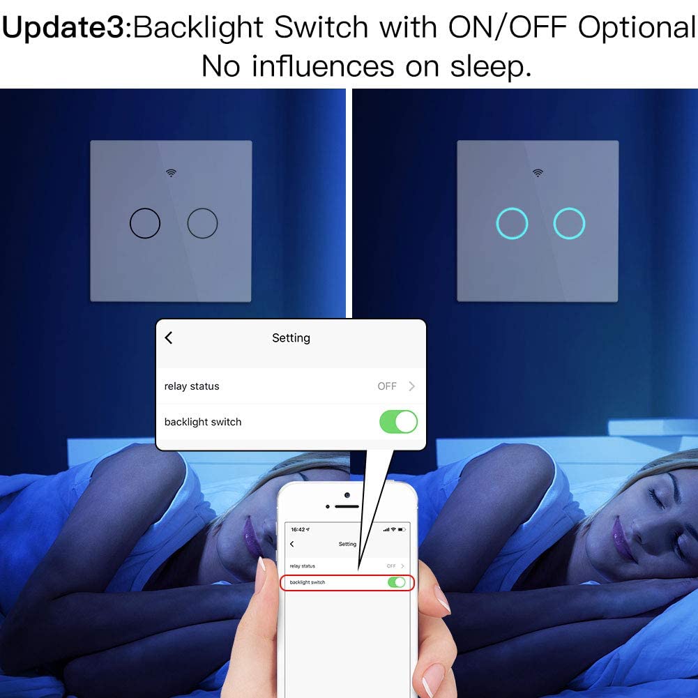 App setting for backlight switch on MOES Smart Switch