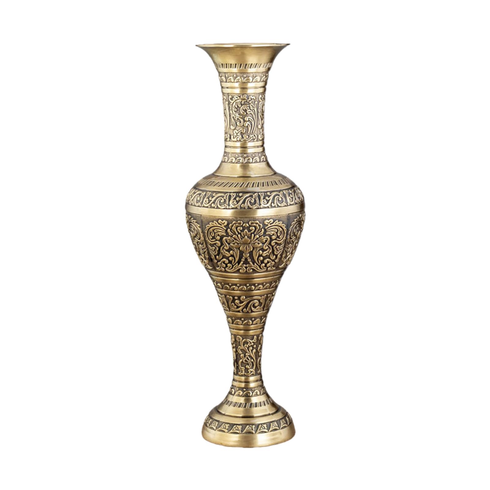 Embossed Antique Tall Metal Vases Flower Arrangements Container for Living Space Artistic Homes Centerpieces Decors Antique Embossed Vases