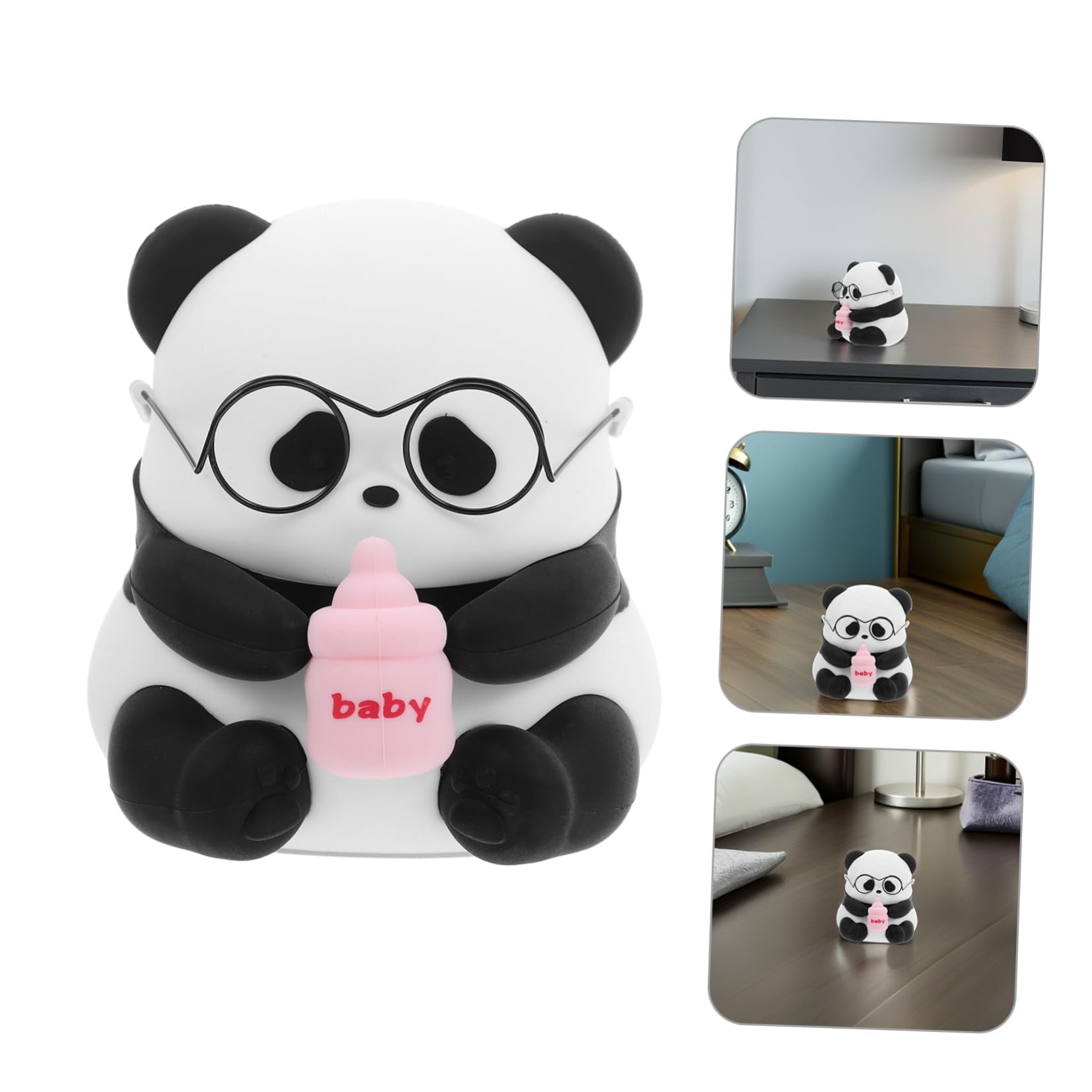 Gadpiparty Lámpara de Noche Infantil Panda de Silicona Luz LED Regulable para Dormitorio y Mesita de Noche Luz Portátil para Habitación Bebés