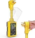 Kohree RV Surge Protector 30 Amp, Power Surge Voltage Protection Waterproof, Circuit Analyzer RV Adapter Plug for Travel Trailers Camper Outdoor, 30A 12000J-Yellow