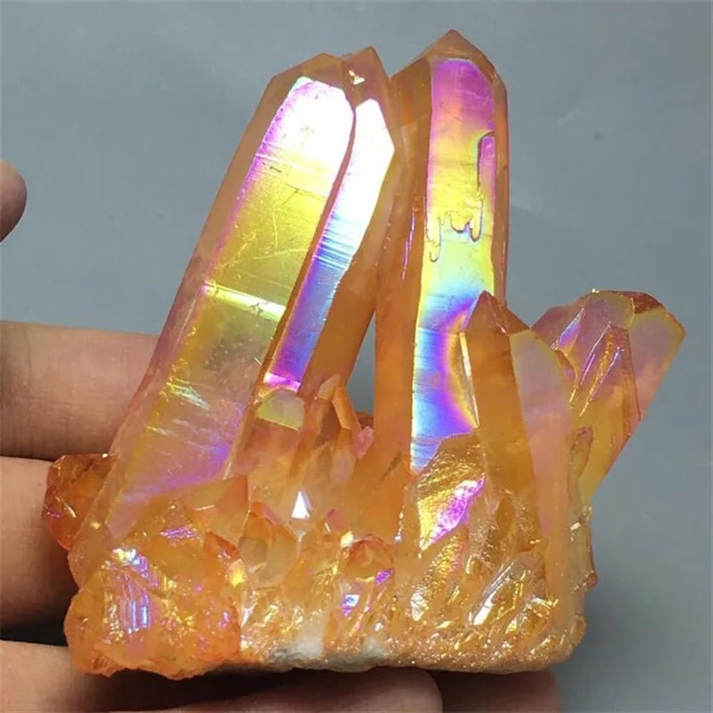 AUOQKQUT Decorative Ornaments Quartz Yellow Crystal Bismuth Silicon Cluster Home Decoration Ornament Gift
