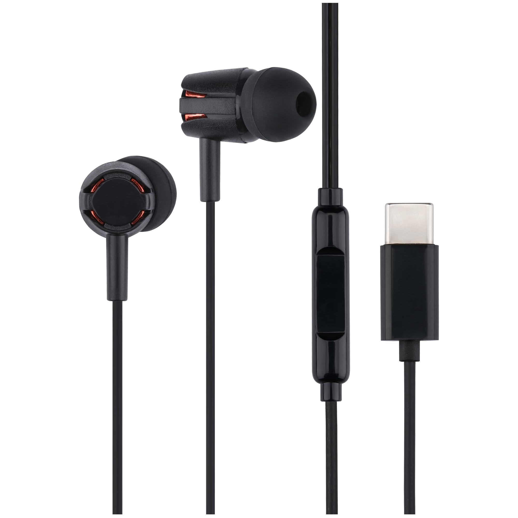 NK Słuchawki USB-C z Mikrofonem - In-Ear, Kabel 1,2 m, Regulacja Głośności i Odtwarzania, Dźwięk Stereo 10 mm, Ergonomiczna Konstrukcja, Kompatybilne z iPhone i Urządzeniami USB Typu C