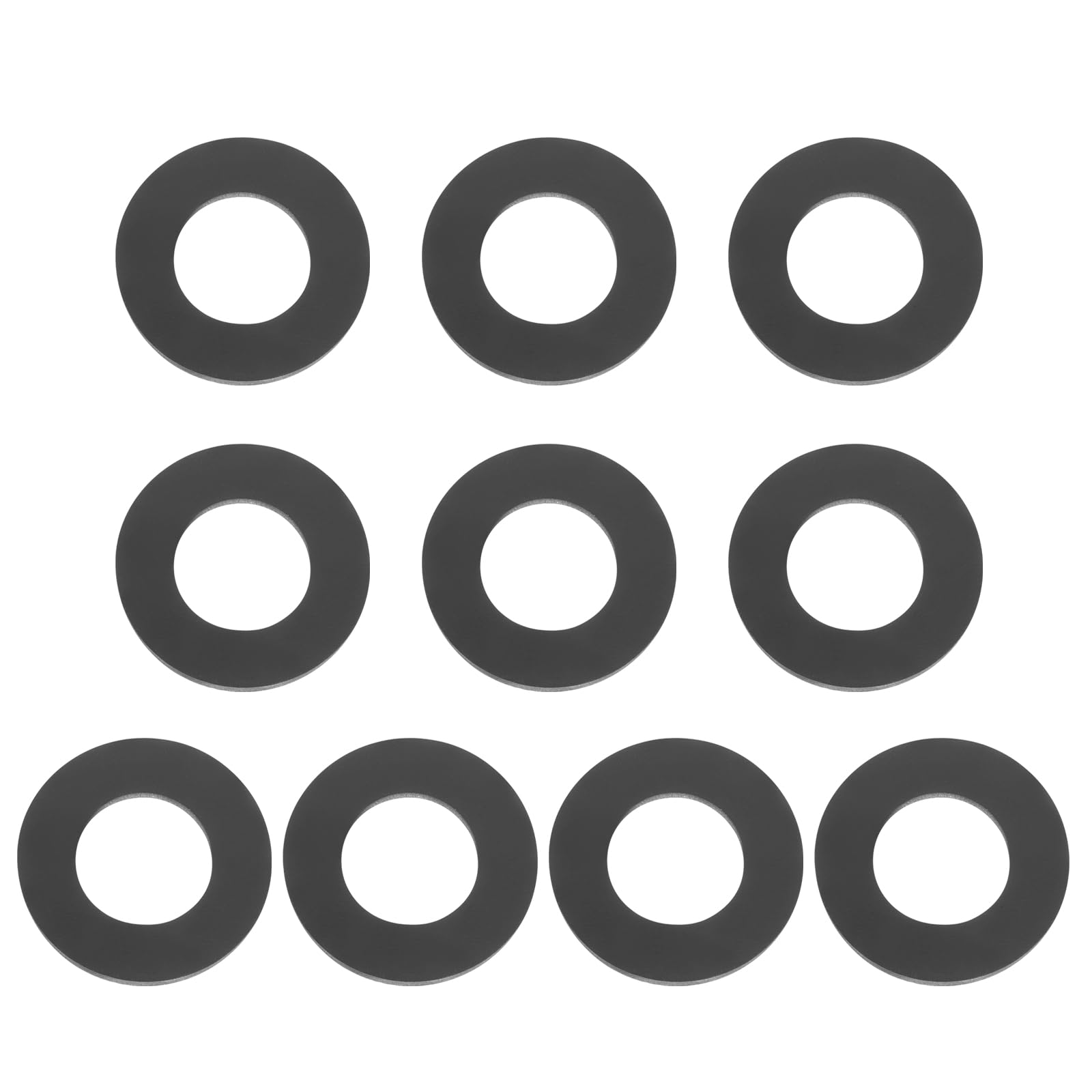 PATIKIL M16 Silicone Flat Washer, 10 Pcs 16mm ID 30mm OD Plain Washer Grommets O-Ring Sealing Gasket Spacer for Faucet Pipe Water Hose Shower Door Handles, Black