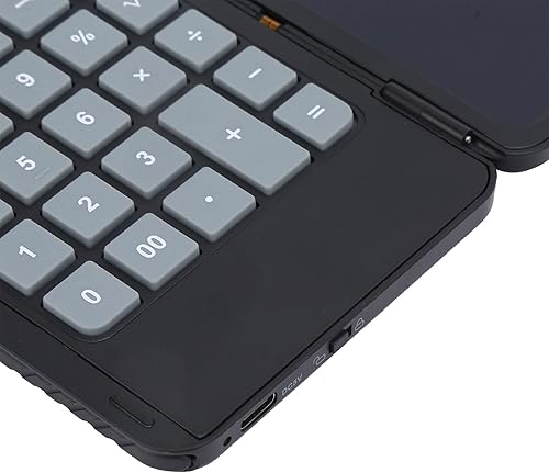 Miniatura 6 de plplaaoo Pantalla LCD de 12 dígitos calculadora cargable con tabla de escritura portátil plegable, calculadora con tableta de escritura, suministros