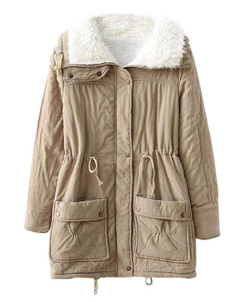 ACE SHOCK Women's Plus Size Winter Coats Faux Fur Lined Quilted Jackets Fashion Winter Parka
