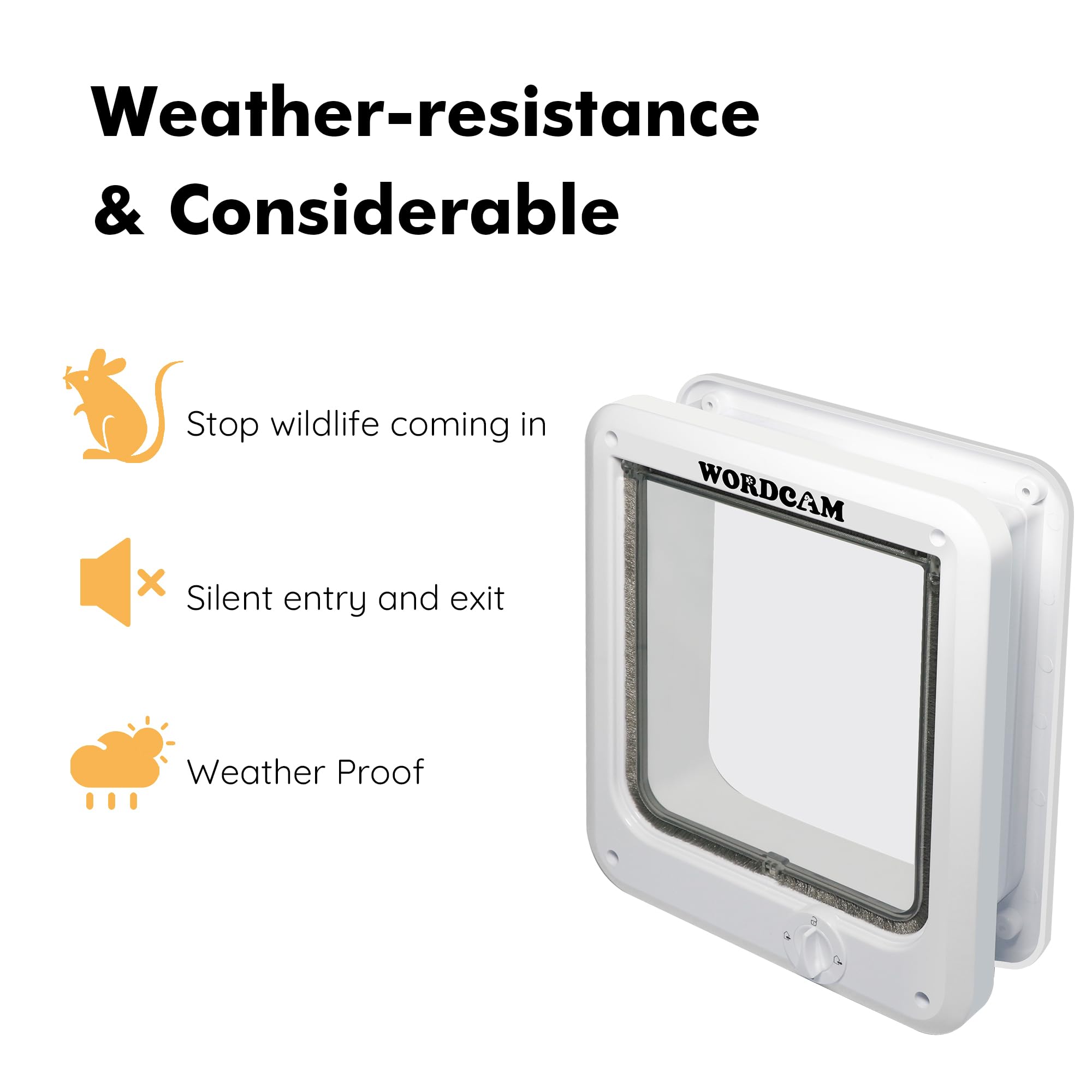 Puerta Para Gatos Con Bloqueo 4 Vías - Para Puertas Interiores/exteriores, Magnética, Para Gatos De Hasta 9 Kg (20 Lbs), Fácil Instalación