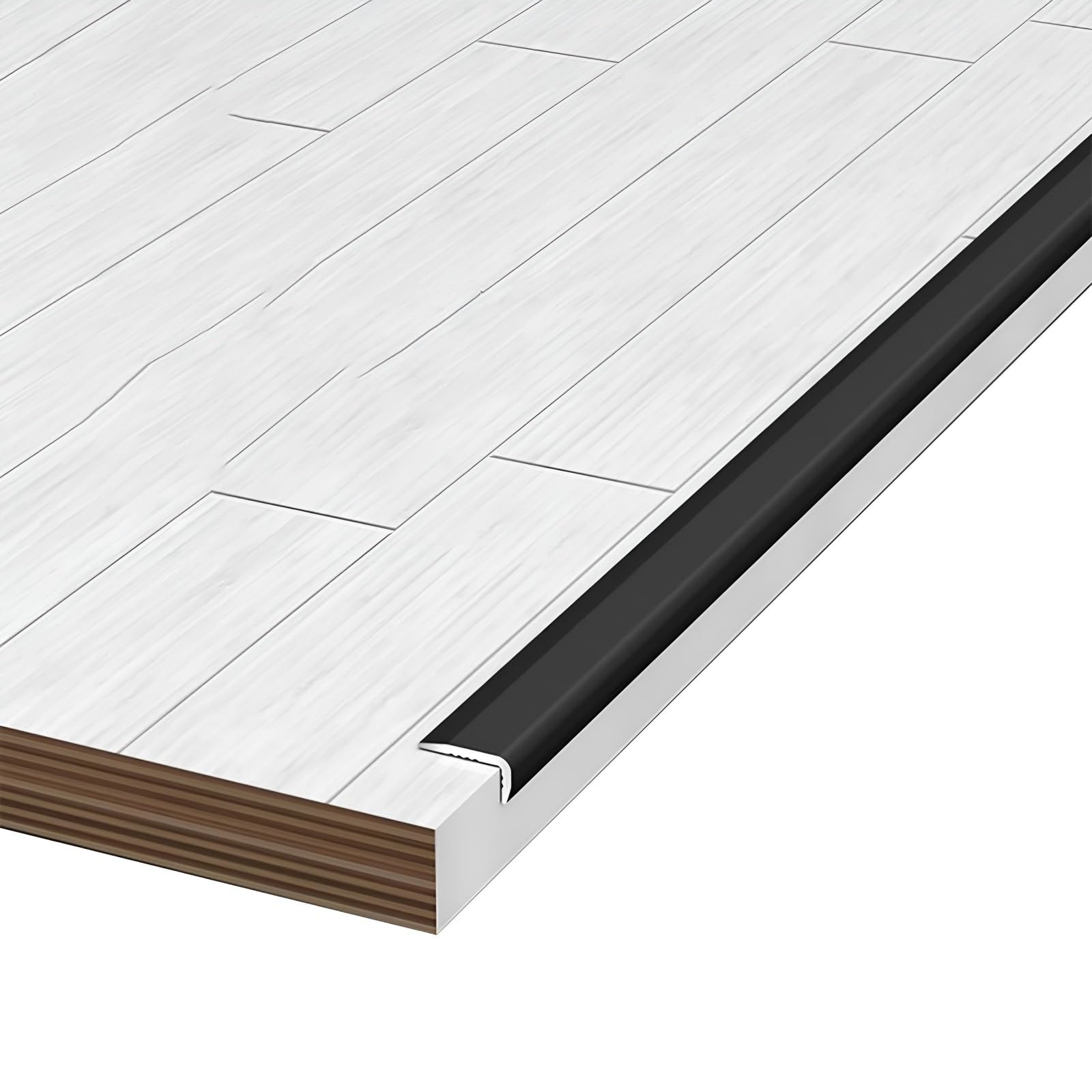 Coayuou Tile Trim Aluminum Corner Protection Profile 90cm* 3 Pcs Edge Protector Ideal for Floor & Wall Edges, Waterproof, Durable & Easy to Install Ideal for Home/Office(Schwarz,4cm*1cm)