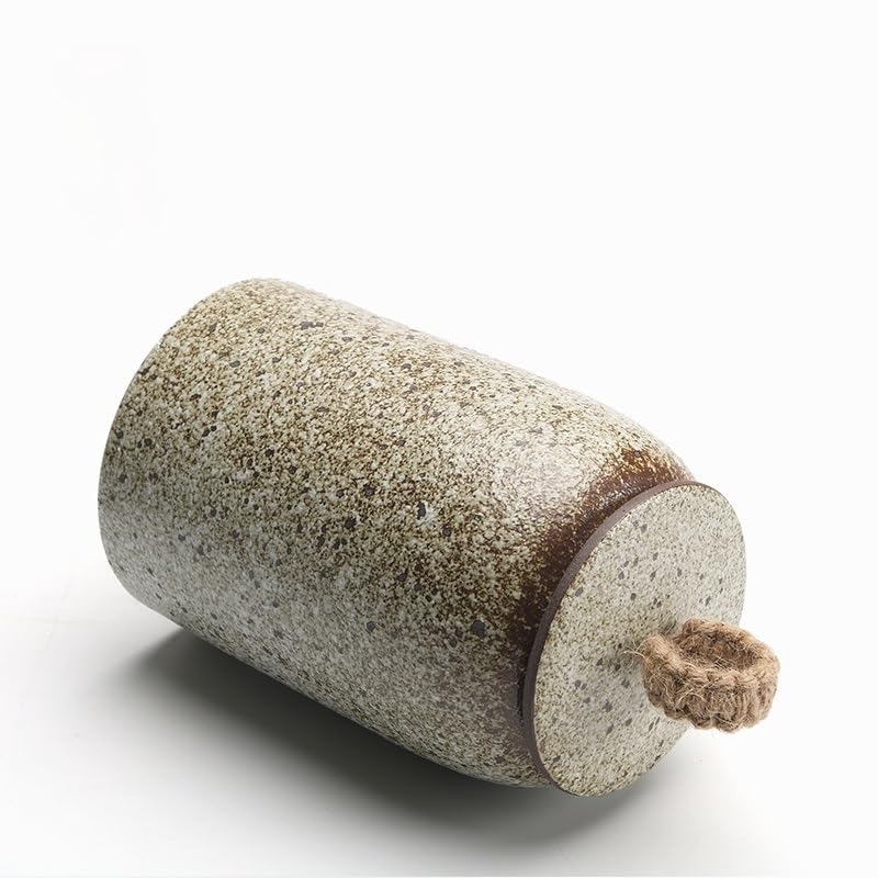 LYGSWDB Zuckerdose, Teedose, Vorratsbehälter, Keramik, versiegeltes Glas, Hanfseilgriff, Teedose, dekoratives Glas, Teebehälter, Teedosen, Bonbongläser, Teedose (Farbe: 03)