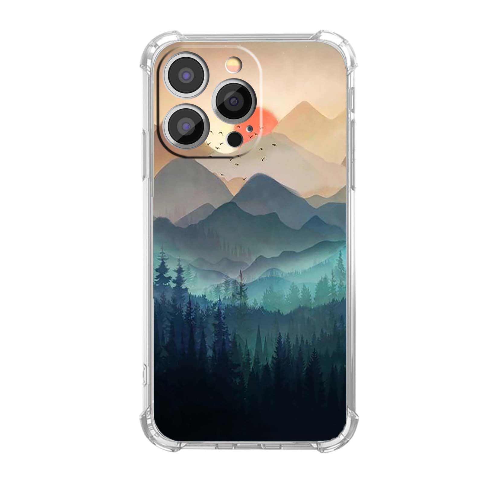 malegaon Sunset Nature Landscape Case for iPhone 13 Pro Max,Wilderness Night Art Painting,Soft TPU Full Cover Case for iPhone 13 Pro Max