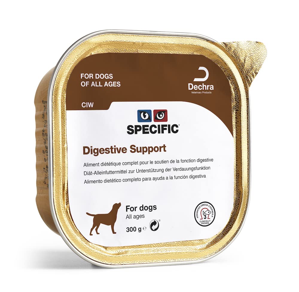 DECHRA Veterinary Products - SPECIFIC CIW Digestive Support - Wet Food for Dogs - Improves Intestinal Flora - Easily Digestible - Low Fibre - with Postbiotics - All Ages - 6 x 300 g