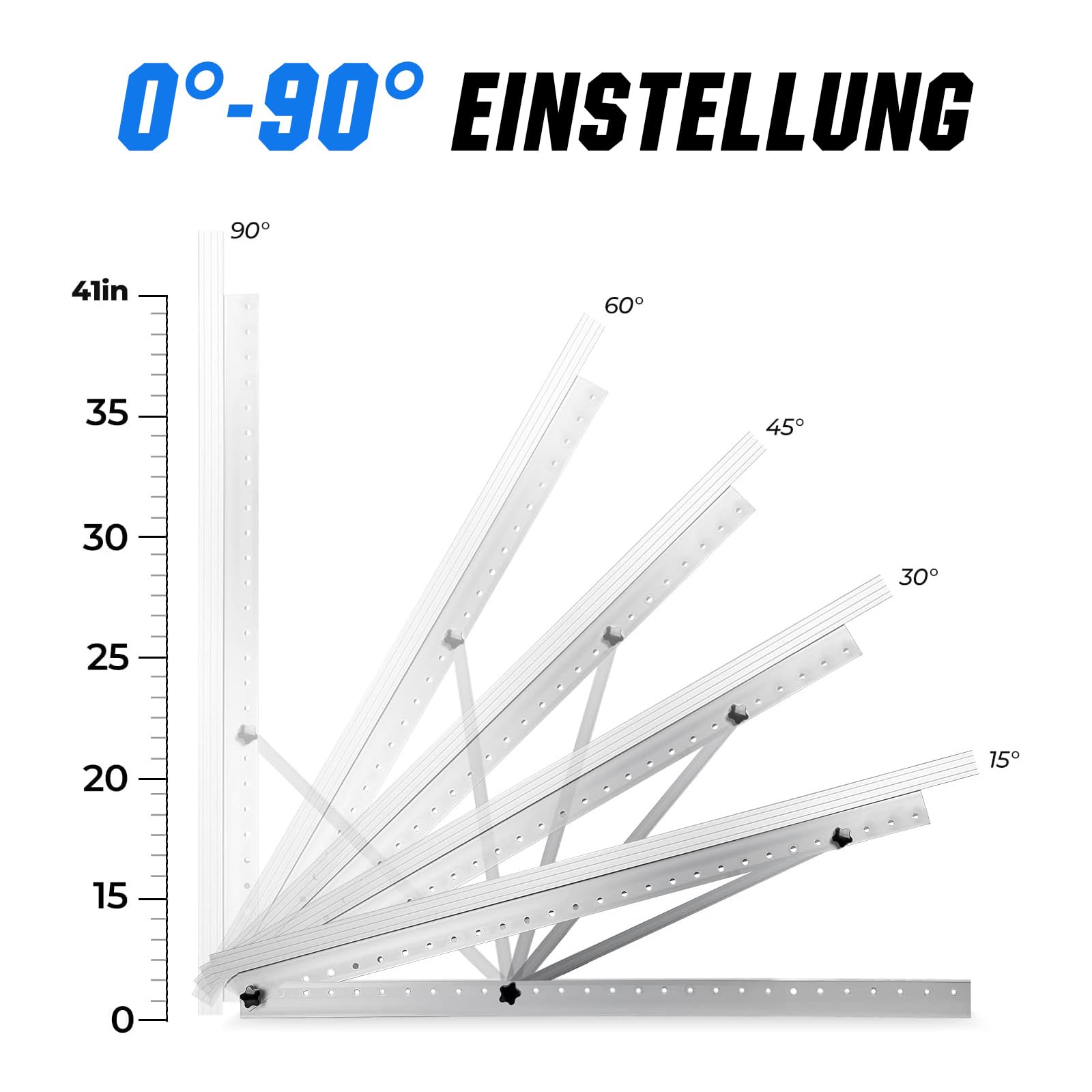 2 Sets Solarpanel Halterung, Balkonkraftwerk halterung 114cm für Solarpanel 100W-600W, Winkel Einstellbar 0-90° halterung balkonkraftwerk,flachdachhalterung für solarmodule