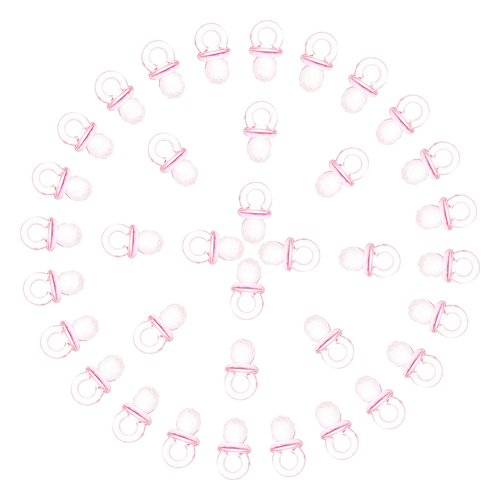 Kisangel 50pcs Mini Pacifier Girl Charms Shower Decorations DIY Shower Party Favor Tiny Pacifiers Sturdy Plastic Versatile