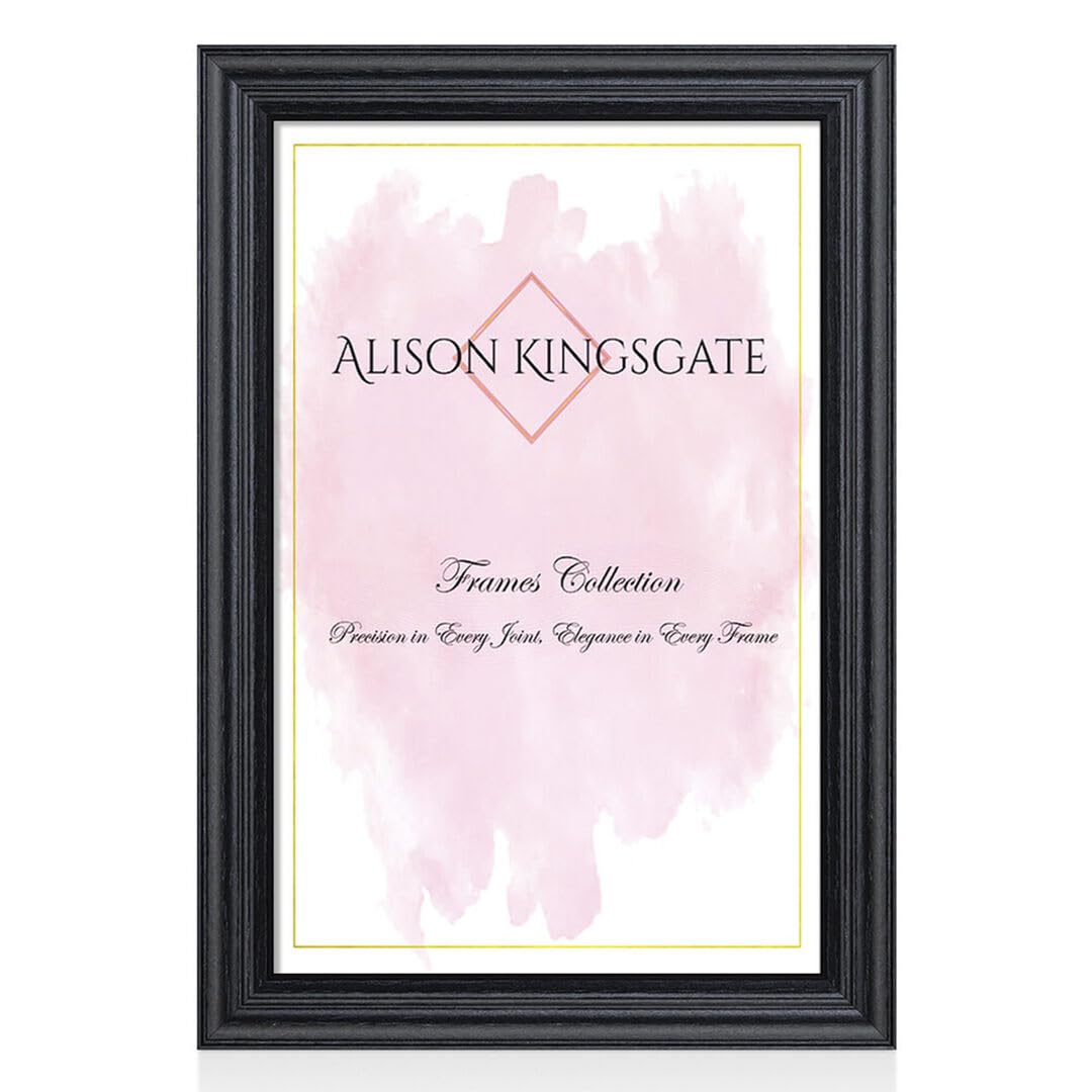 Alison Kingsgate Classic 9X6 Black Photo Frame-Engineered Wood Picture Frames with Shatterproof Perspex - Ideal for Certificates & Artwork-Wall Mount or Tabletop - Multiple Sizes & Colours Available โ image 1