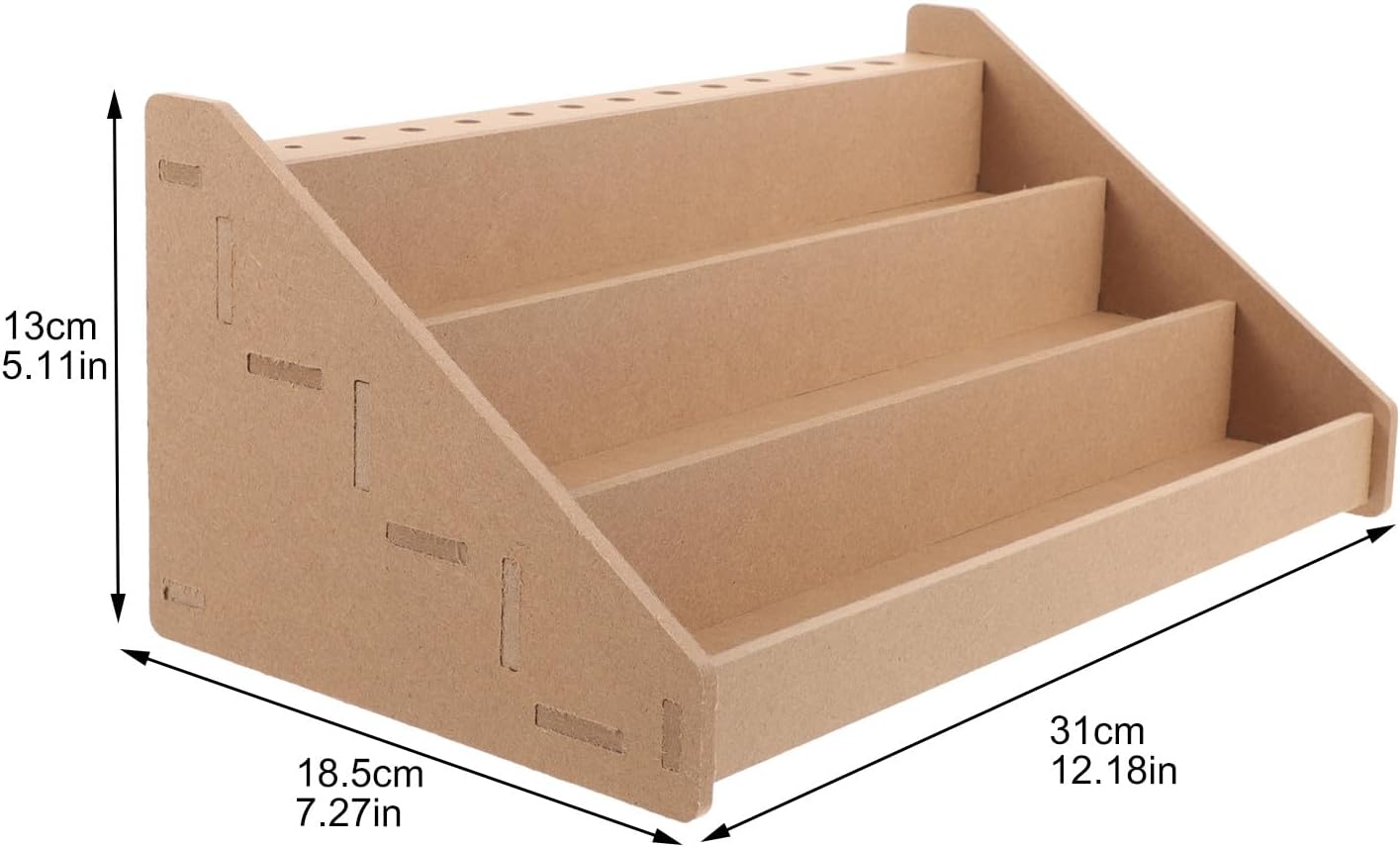 13-grid Wood Paint Holder Organizer with Brush Storage image 2