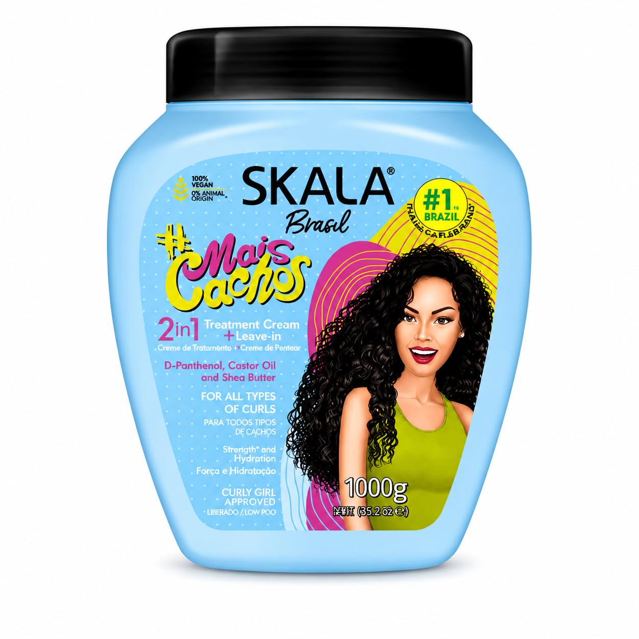 SKALA Brasil Mais Cachos 2-in-1 Curly Hair Conditioning Cream, 1000g, Vegan Formula-image-44