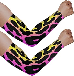 Mangas de braço com proteção solar UV para homens e mulheres, mangas de unicórnio de leopardo protegem os braços esportivos, mangas de braço com proteção solar e proteção UV, Leopardo