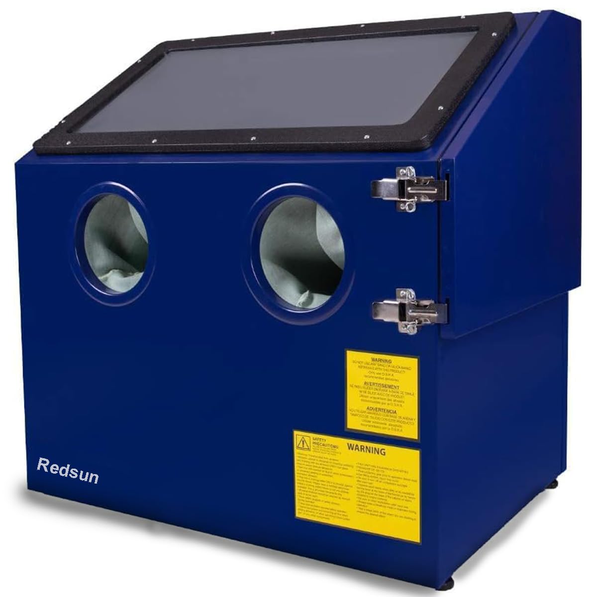 Sand Blaster Bench Top Sandblasting Large Volume Sand Blasters Cabinet for Steel Grit, Glass Beads, Walnut Shells/Various Media Compatible Pressure Blasting Cabinet (Blue)