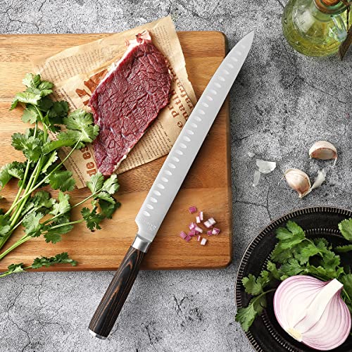 Mairico Premium Carving Knife - 11-Inch Ultra Sharp Brisket Knife With Luxurious Pakkawood Handle And Granton Blade, Designed As Slicing Knife For Meat, Roasts, Bbqs, And More. #TOP3