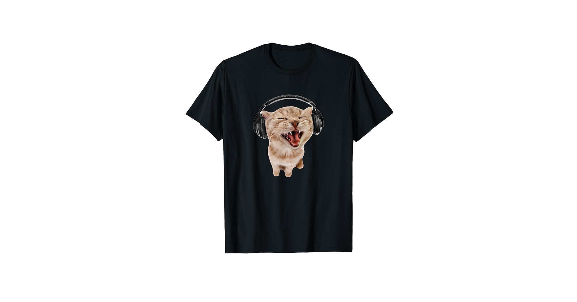Amazon.com: Silly Cat With Headphones T-Shirt : Clothing