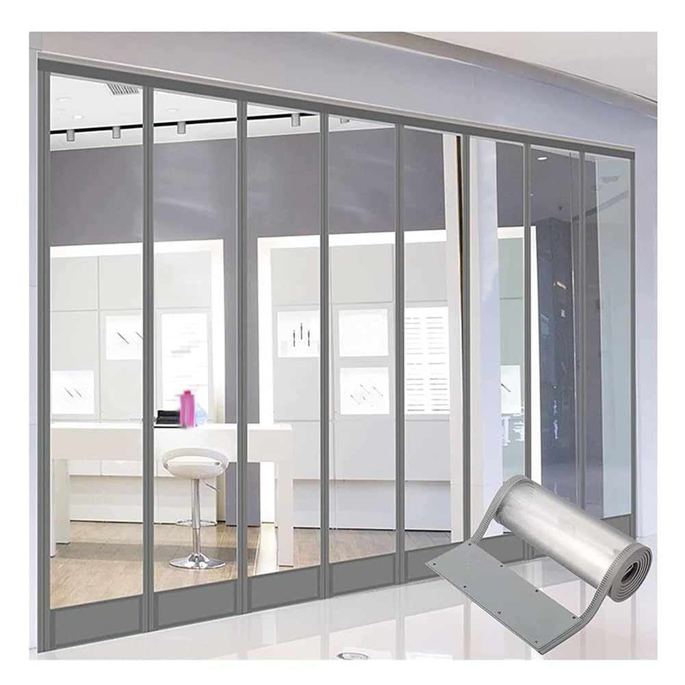 Chambre Froide Rideau À Lanières En PVC - Rideaux Magnétiques Pour Portes Kit D'isolation, Haute Résistance Résistant Au Vent Conserve La Chaleur Cloison Pour Porche, Garage(4pcs,0.4x2.7m)