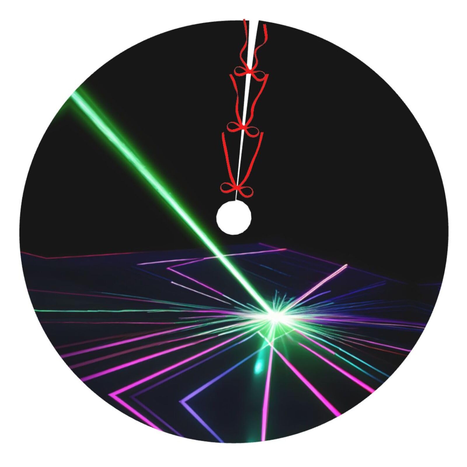 Jupe de sapin de Noël avec lumières laser imprimées tapis de fête