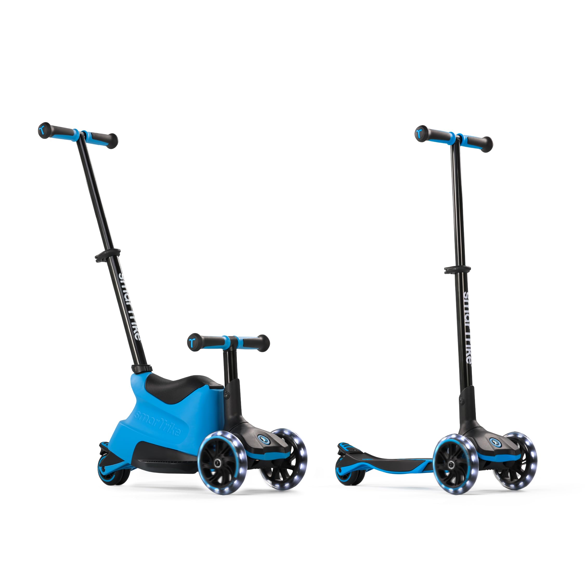 smarTrike Xtend Toddler Ride On Scooter Toy, Ages 1-12, Foldable Scooter for Kids with XL LED Wheels, Blue