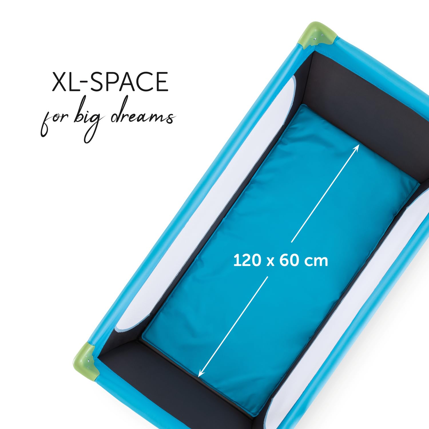 hauck Lettino da Viaggio Dream N Play - Culla Neonato Fino a 15kg - Letto Pieghevole 60x120cm - Box Bambini Leggero con Borsa inclusa - Blu multicolore