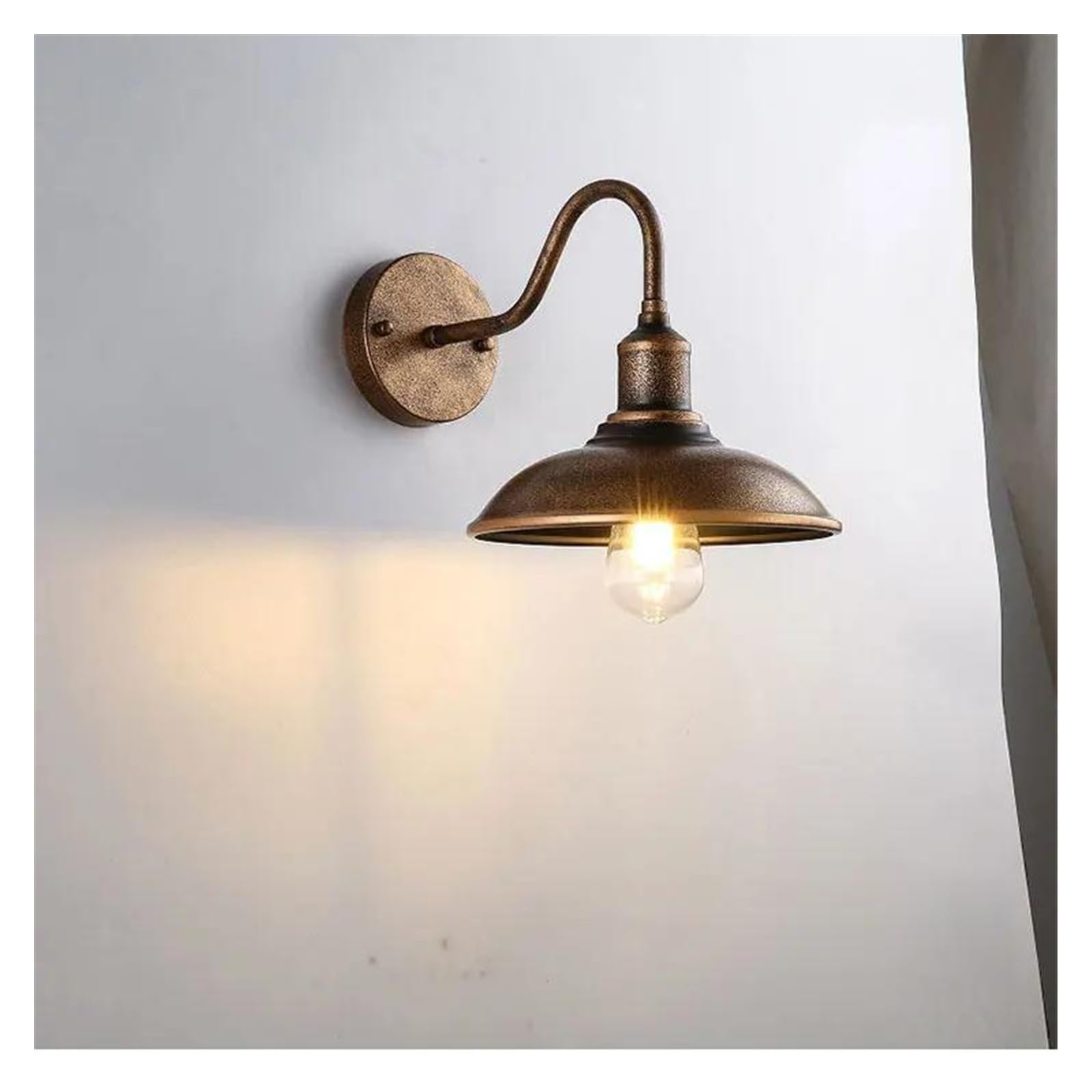 ZTCHSENZT Wall Sconces, Loft V-intage Lights Waterproof Outdoor Retro Balcony Terrace Porch Courtyard Garden Light Bedside Bedroom Lamp,Copper-B
