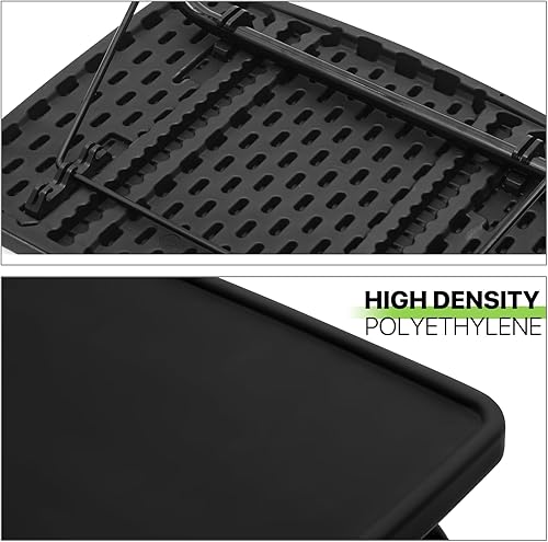 Miniatura 8 de Magshion Bandeja de TV inclinable ajustable de 22 pulgadas, mesa para cena en cama o sofá, cómoda mesa negra plegable con 3 ajustes de ángulo de