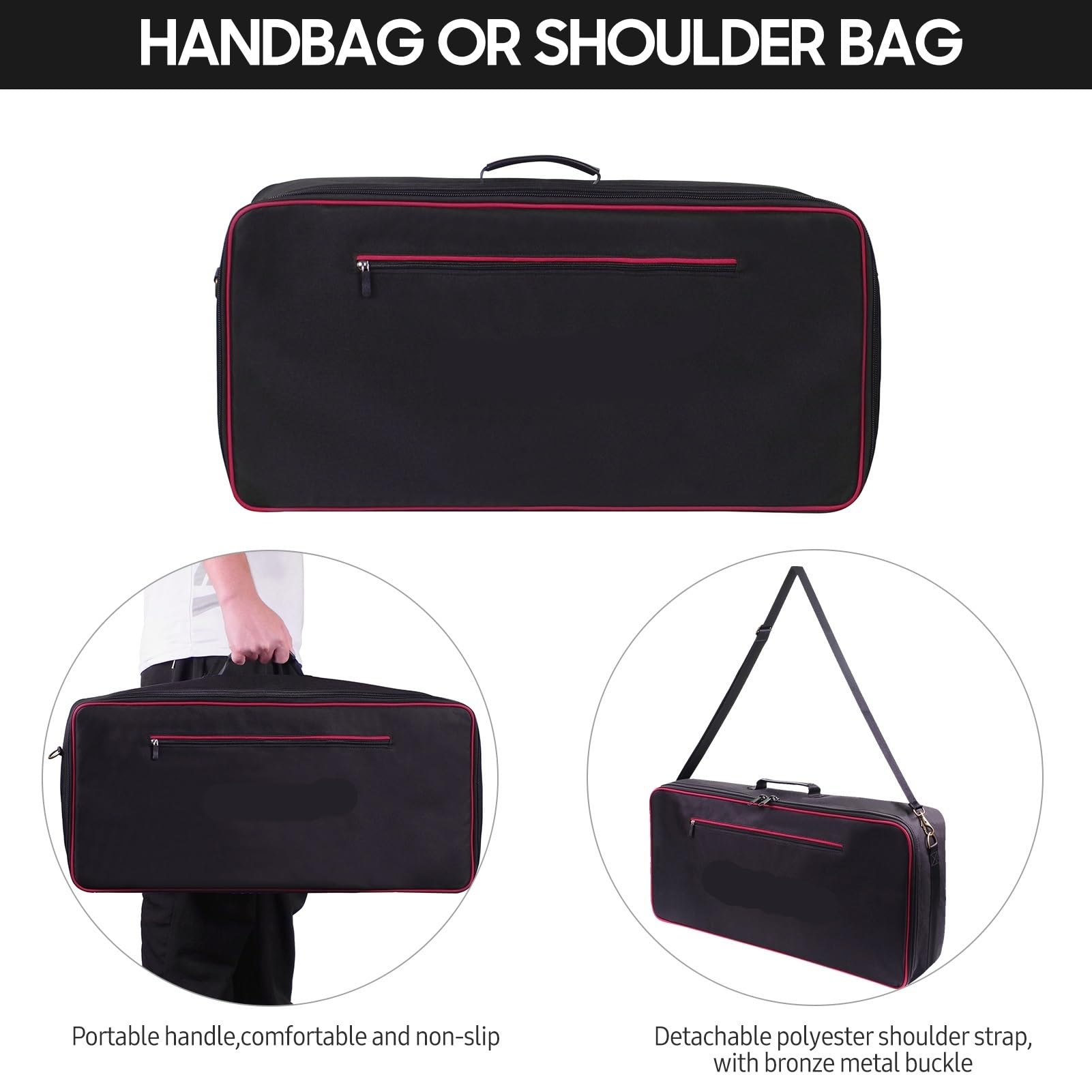 Gitarren Pedal Tasche Gitarren-Pedal-Tasche, Gitarren-Pedal-Board-Tragetasche, wasserdichte Oxford-Stoff-Reißverschluss-Handtasche, Umhängetasche(65x30x15cm)