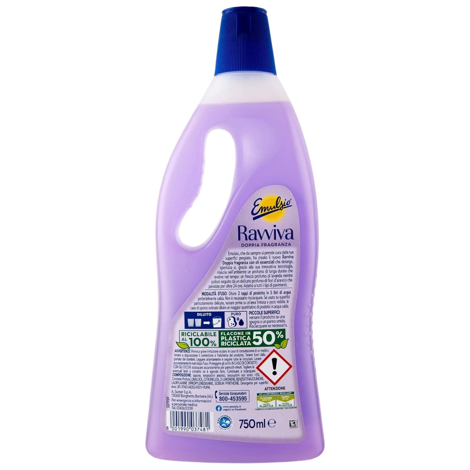 Detergente Igienizzante Pavimenti Lavanda e Fiori d’Arancio | Variazioni 4/8/12 Pezzi – 750 ml (8)