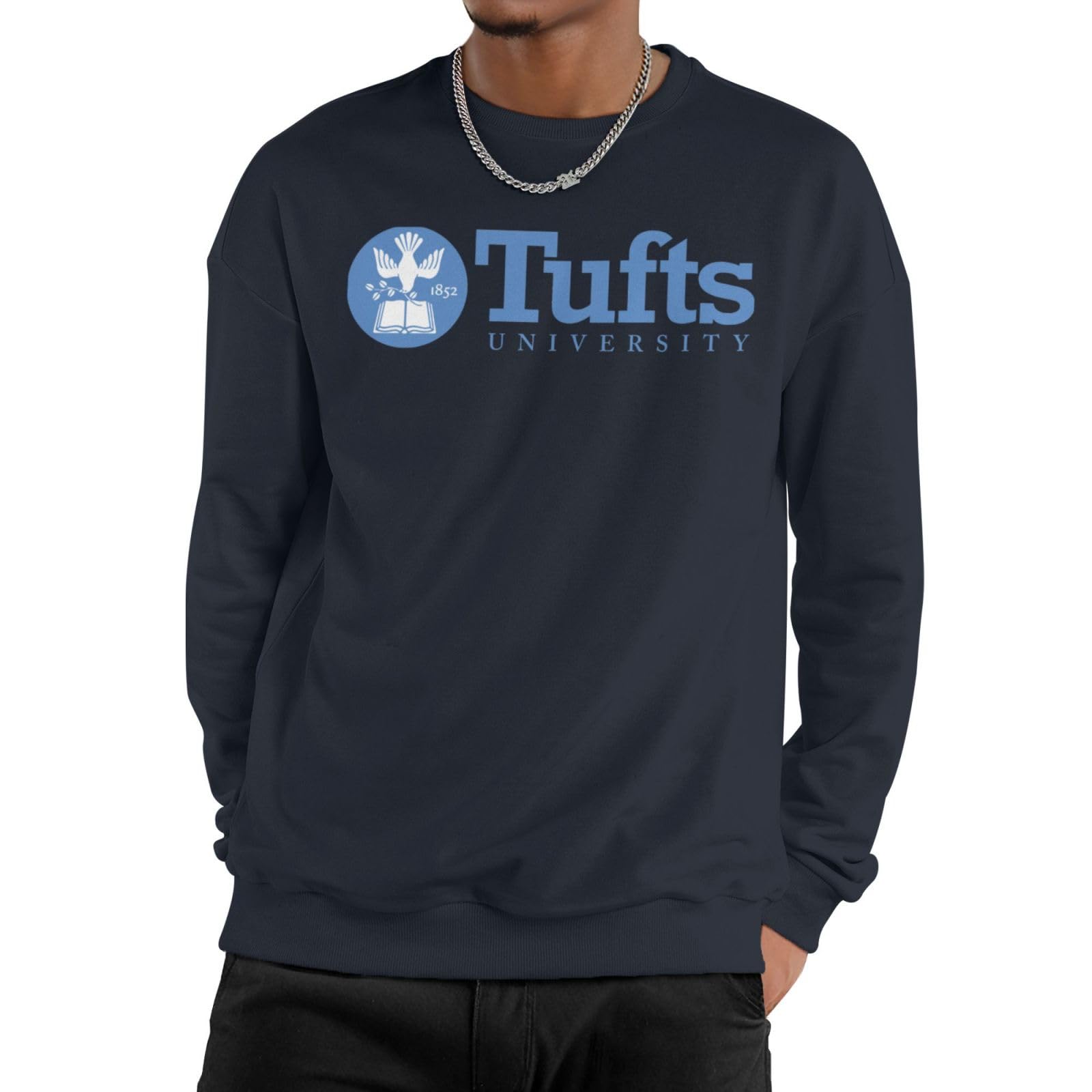 Tufts University Logo Sweatshirt Unisex Crew Neck Sweatshirt Casual