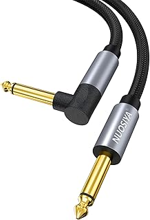 Cable de guitarra de 20 pies, cable AMP para instrumento eléctrico con escudo híbrido OFC-grafeno, cable de guitarra TS a TS de 1/4 de pulgada para mandolina eléctrica, audio profesional