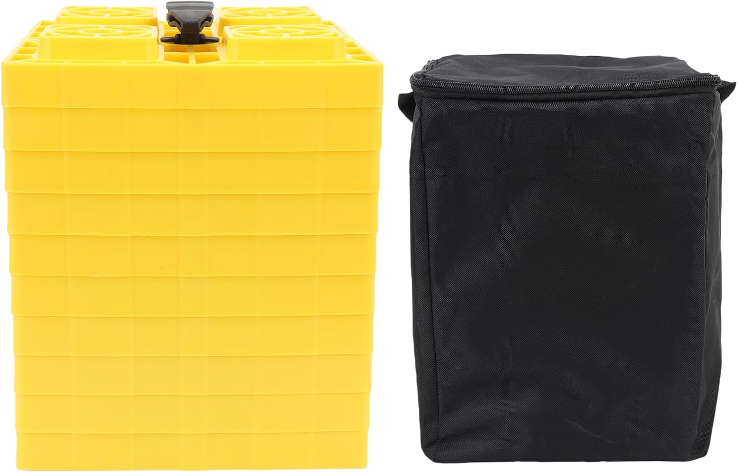 10PCS RV Leveling Blocks Reduce Trailer Movement Interlocking Leveling Pads with Carrying Bag Yellow for Camping Vehicle Travel Trailer