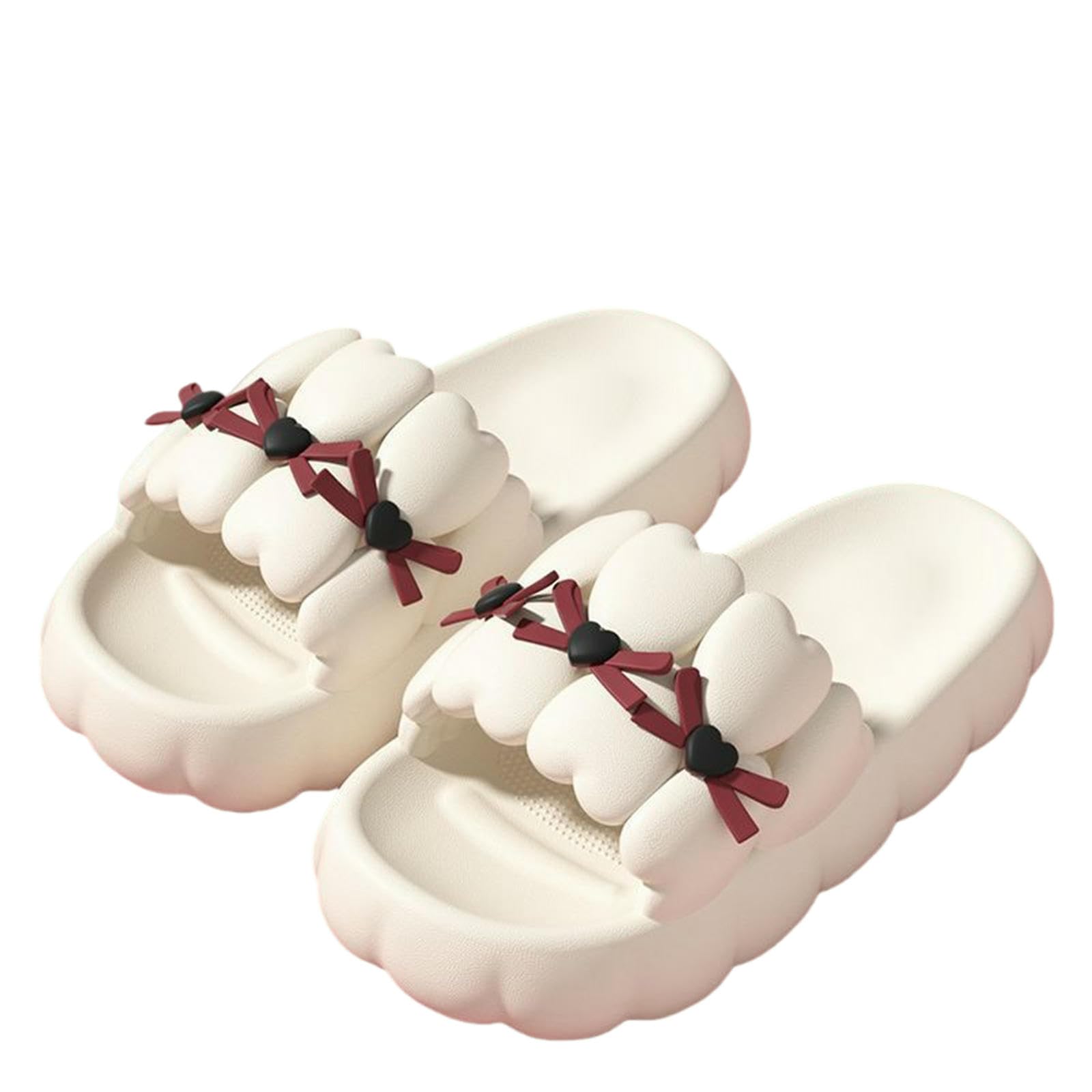 Gyios Summer Slippers For Women Shit-feeling In Summer, Indoor Home, Cute Bathroom, Non-slip Thick-soled Ls-white-40-41