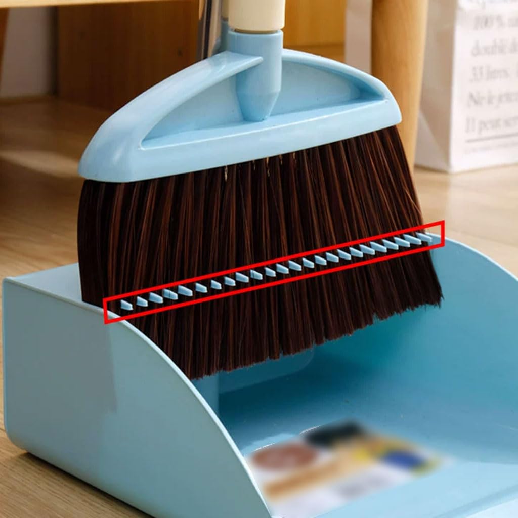 Moderno Juego de Escoba y recogedor de pie, Escoba Interior con recogedor, autolimpieza con Dientes para recogedor Conveniente