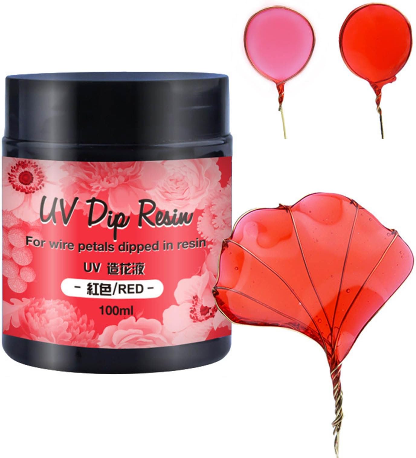 UV DIP Resin Flower Making Liquid for Wire Metals Dipped in Crystal Curing Headdress Jewelry Making DIP