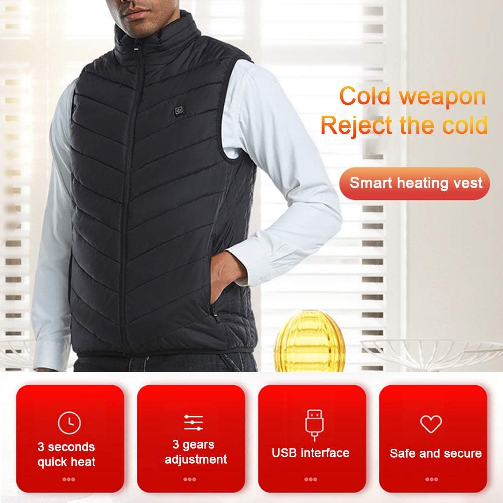 Heated Vest for Men Women Rechargeable Electric USB Warm Heating Fishing Vests for Hunting Camping