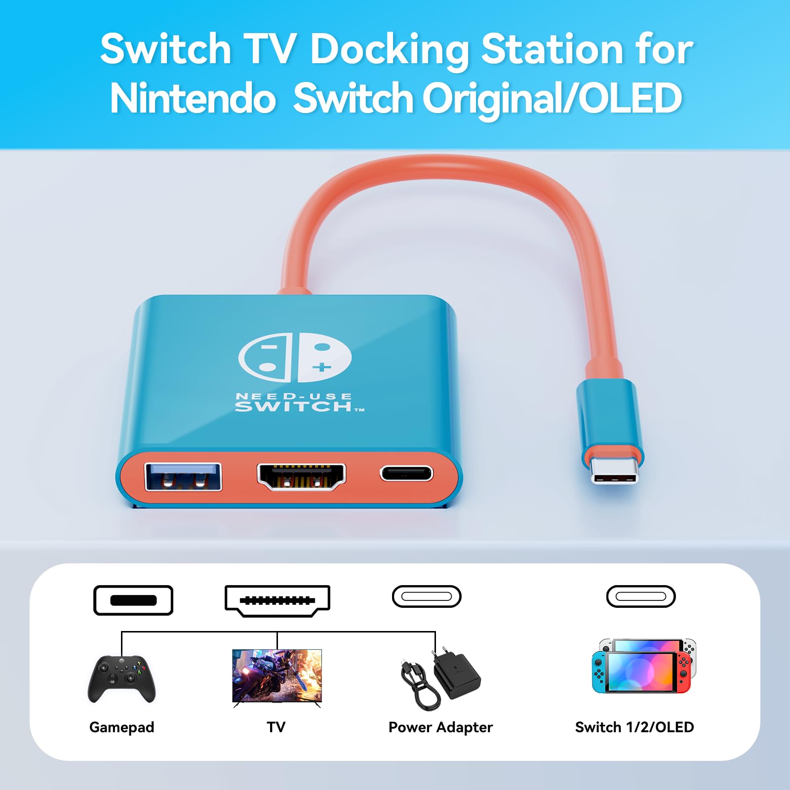 Amazon.com: Klipdasse Switch TV Adapter- 4K/60Hz HDMI 2.0A Adapter