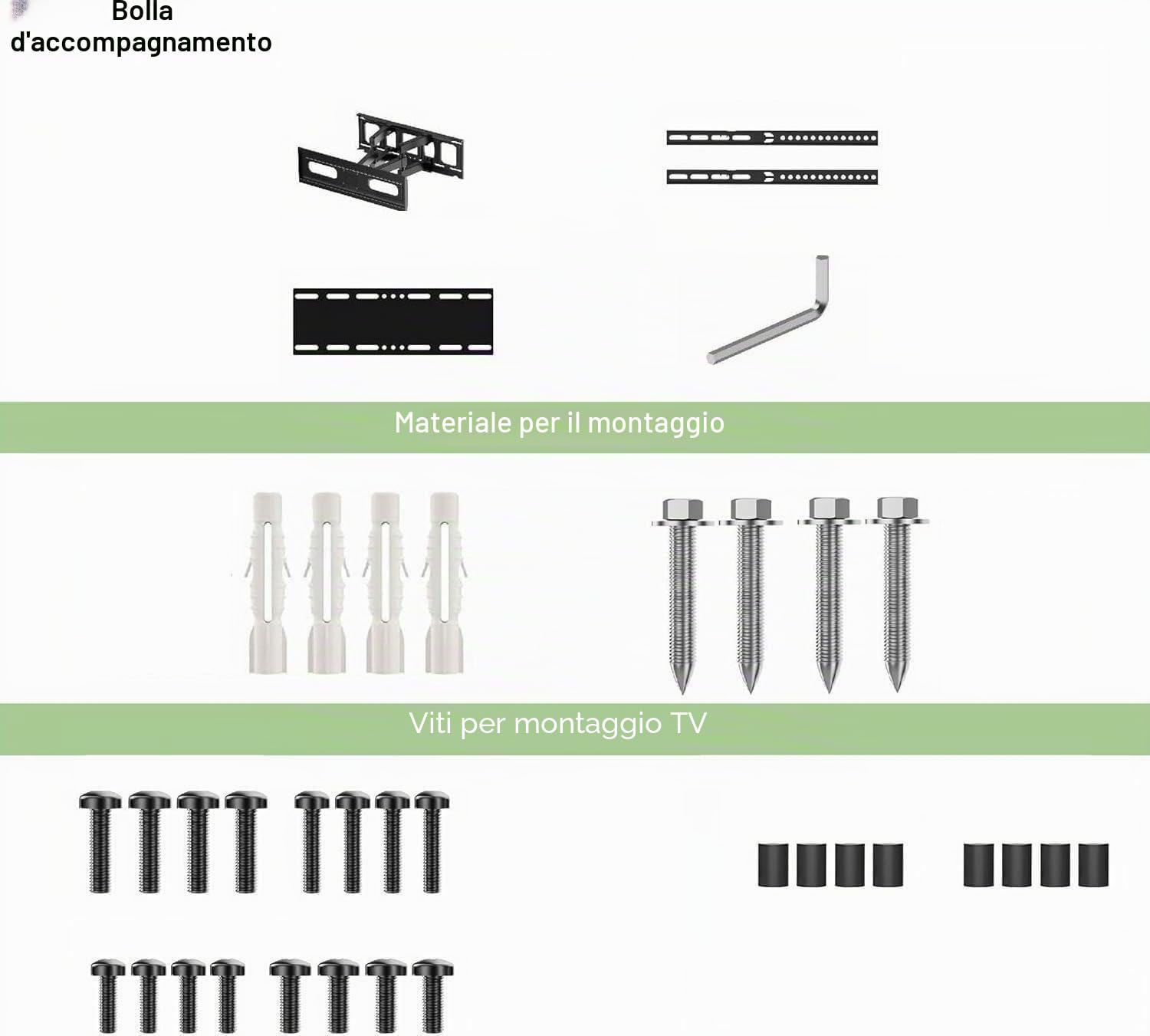 Supporto TV Parete - per 32-65 pollici TV LED LCD, 4K HDR Schermi - Inclinazione e Girevole Ultra Sottili - Max VESA 400x400mm - Capacità Massima di Peso 40 kg