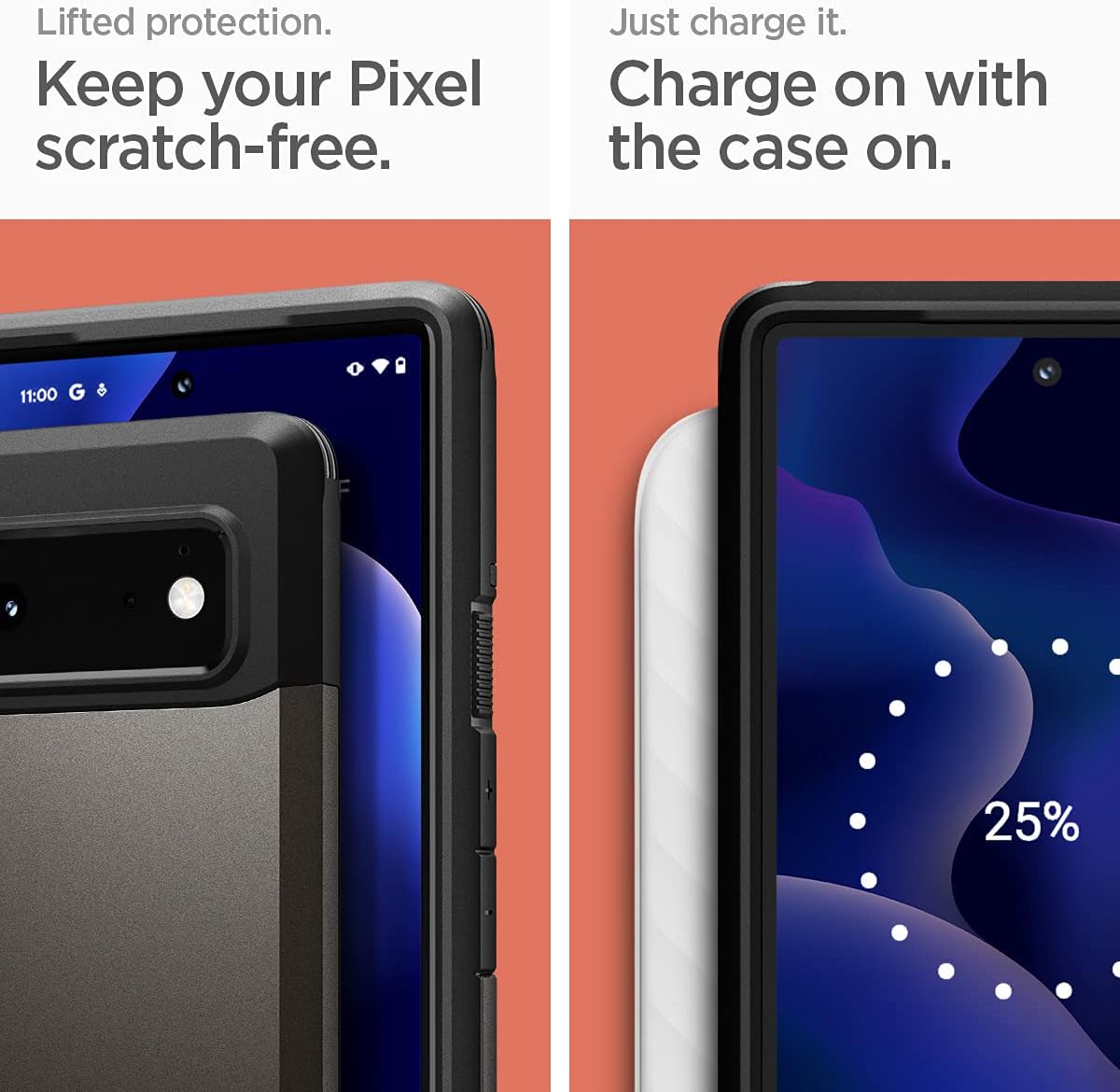 Spigen Tough Armor [Extreme Protection Tech] Designed for Google Pixel 6 Case (2021) - Gunmetal : Cell Phones & Accessories