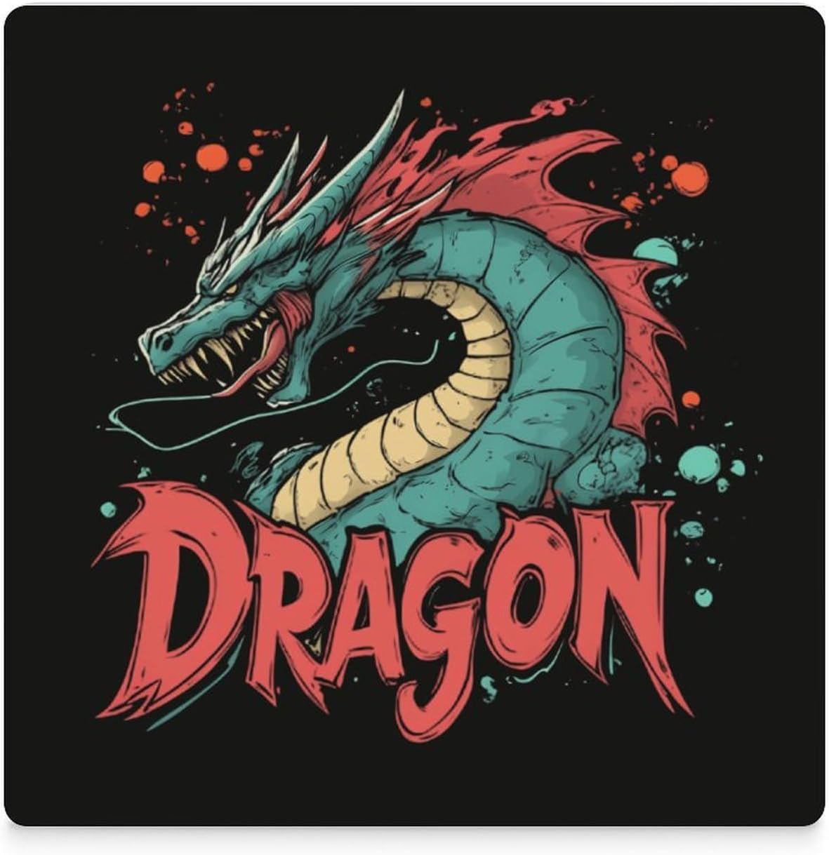 Dragon Funny Ceramic Coasters for Drink Absorbent Cup Holders Tabletop Protection