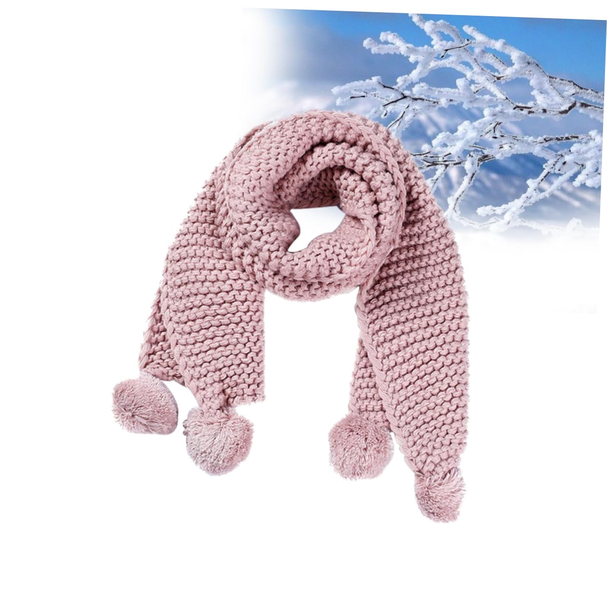 LIFKOME 3 Piezas Bufanda De Lana Bufanda Cálida para Niños s para Niños con Bolas Peludas De Niño Rosa