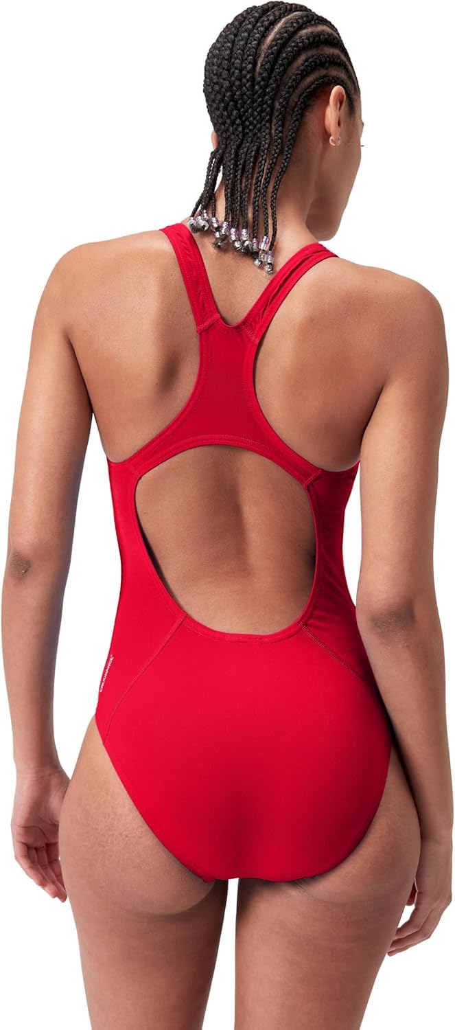 Speedo Femme Eco Endurance+ Medalist Maillot De Bain, Rouge Anglais, 42 EU