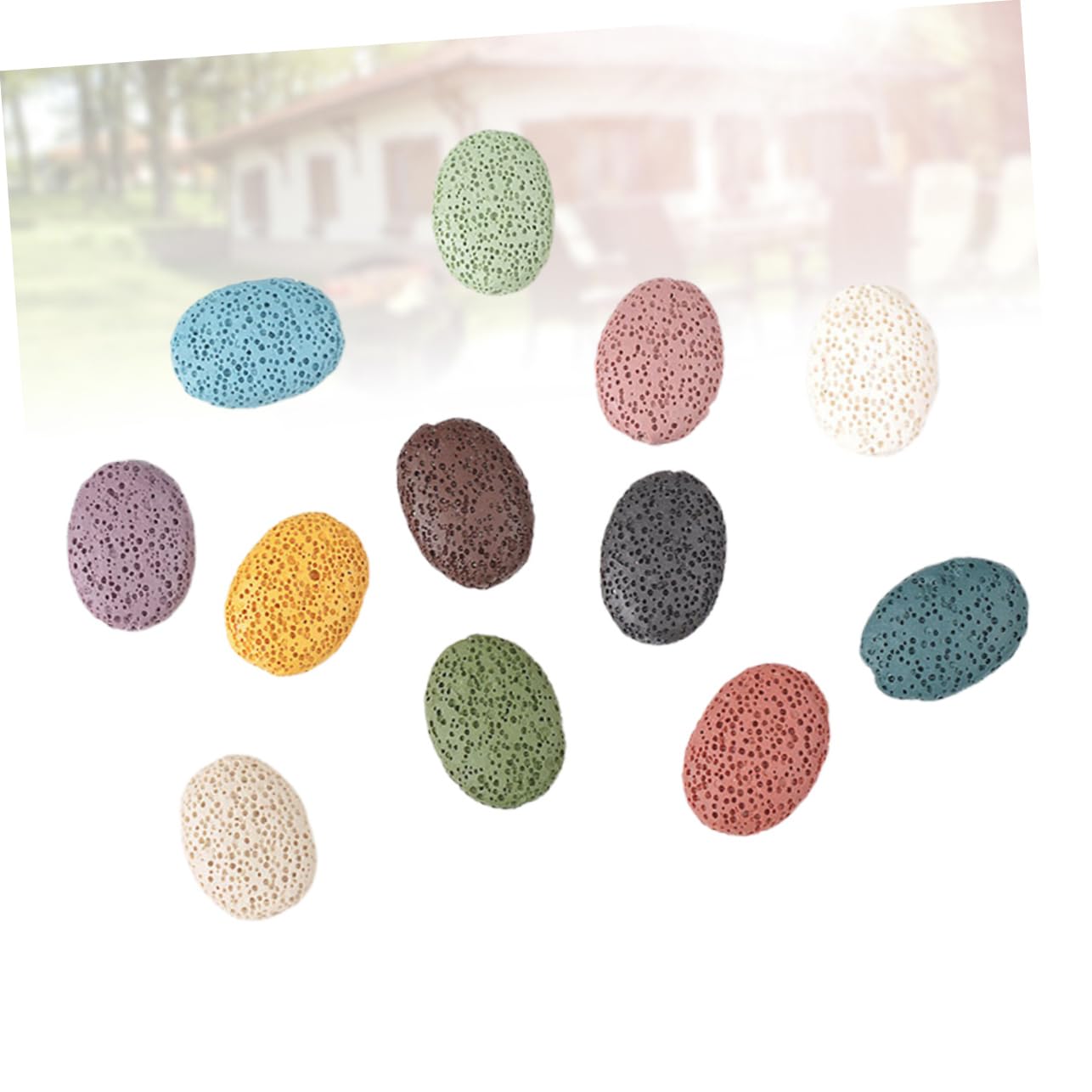 Kit Di 3 Perline Di Chakra Ciondolo Vulcanico Ciondolo Ovale Ciondoli Kit Per La Creazione Di Braccialetti Con Perline Naturali 12 Pezzi*3