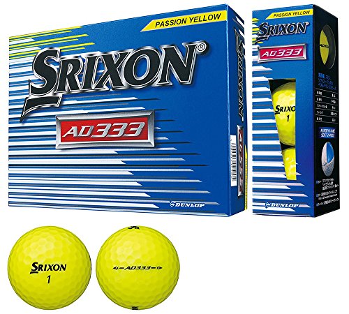 DUNLOP(ダンロップ) ゴルフボール SRIXON AD333 2018年モデル 1ダース(12個入り) パッションイエロー
