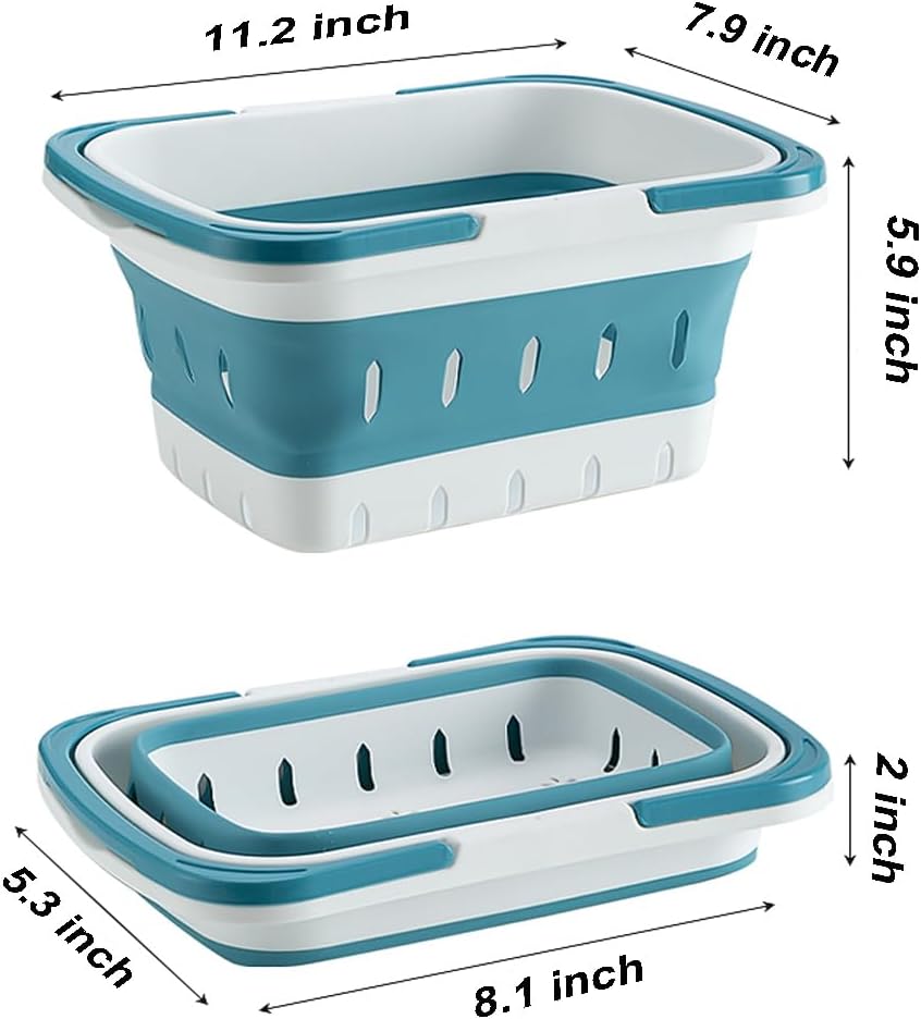 4 Pack Collapsible Plastic Shower Caddy Basket with Handles, Box Storage Organizer Laundry Bin for Bathroom, Kitchen, Dorm,Gym