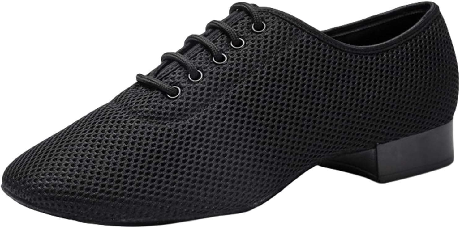 Men's Modern Dance Shoes Mesh Low Heel Latin Ballroom Shoes for Indoor Outdoor Breathable