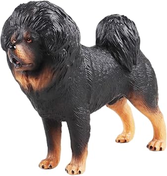 Mini Animal Figurines for Home Decor and Party Gifts, Black, Tibetan Mastiff